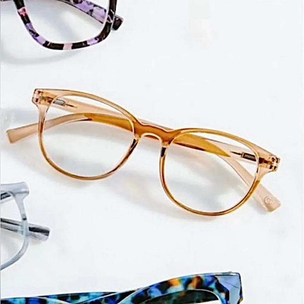 Peepers Orion Amber Readers Blue Light Blocking Reading Glasses 2.50 • NEW •